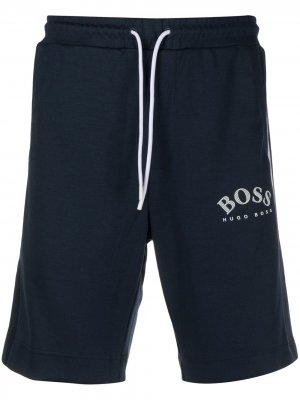Спортивные шорты с логотипом BOSS. Цвет: синий
