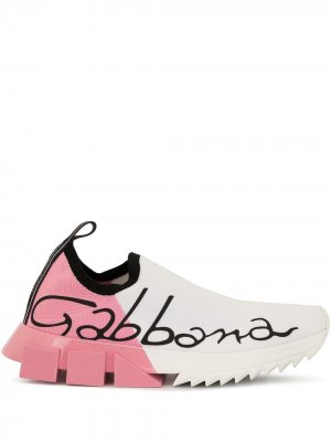 Слипоны Sorrento в стиле колор-блок Dolce & Gabbana. Цвет: белый