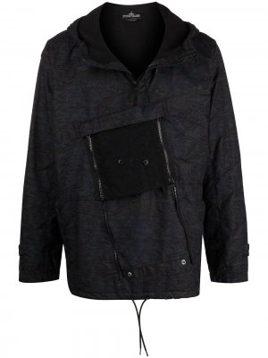 Куртка с капюшоном и абстрактным принтом Stone Island Shadow Project. Цвет: черный