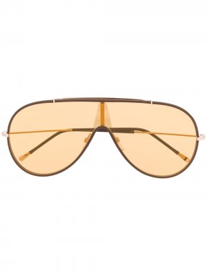 Солнцезащитные очки-авиаторы с затемненными линзами TOM FORD Eyewear. Цвет: золотистый