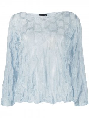Блузка с жатым эффектом Emporio Armani. Цвет: синий