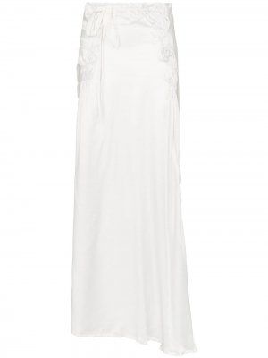 Плиссированная юбка макси с асимметричным подолом Ann Demeulemeester. Цвет: серый