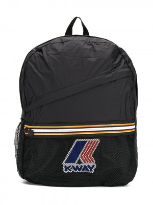 Рюкзак с нашивкой-логотипом K Way Kids. Цвет: черный