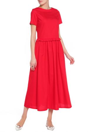 Платье с отрезной юбкой на сборе PAROLE by Victoria Andreyanova. Цвет: красный