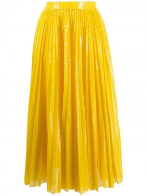 Плиссированная юбка миди с пайетками MSGM. Цвет: желтый