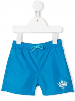 Плавки-шорты с логотипом Dolce & Gabbana Kids. Цвет: синий