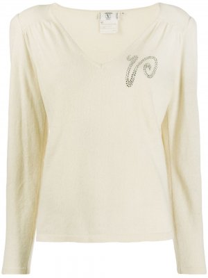 Трикотажная блузка 1980-х годов с логотипом Valentino Pre-Owned. Цвет: нейтральные цвета