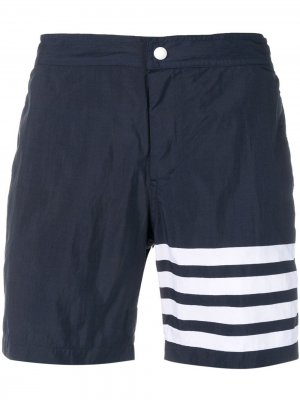 Плавки-шорты с полосками 4-Bar Thom Browne. Цвет: синий