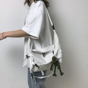 Холщовая сумка Harajuku, темная для работы в отделе, однотонная женская через плечо, большая вместительная функциональная сумка, прилив VIA ROMA