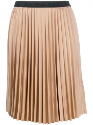 Плиссированная юбка с эластичным поясом Moncler. Цвет: коричневый