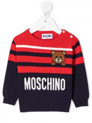 Полосатый джемпер Toy Bear Moschino Kids. Цвет: красный