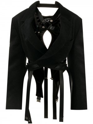 Укороченная куртка с ремешками Junya Watanabe. Цвет: черный