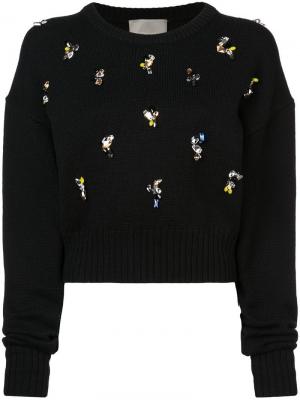 Укороченный свитер с декором Jason Wu Collection. Цвет: черный