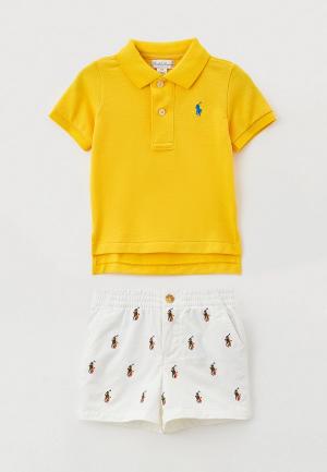 Поло и шорты Polo Ralph Lauren. Цвет: разноцветный