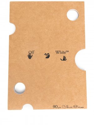 Блокнот формата A5 с логотипом Off-White. Цвет: коричневый