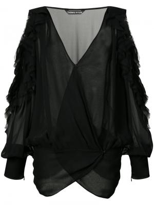 Блузка с вырезами на плечах Barron Thomas Wylde. Цвет: чёрный