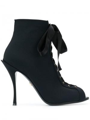 Ботильоны Bette с открытым носком Dolce & Gabbana. Цвет: черный