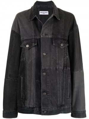 Джинсовая куртка со вставками Balenciaga. Цвет: черный