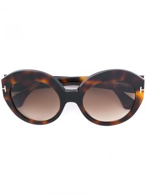 Солнцезащитные очки в оправе кошачий глаз Tom Ford Eyewear. Цвет: коричневый