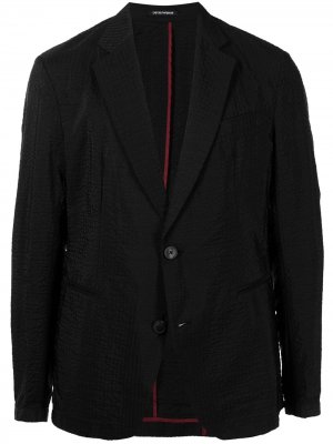 Однобортный пиджак Emporio Armani. Цвет: черный