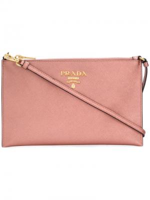 Zipped clutch bag Prada. Цвет: розовый