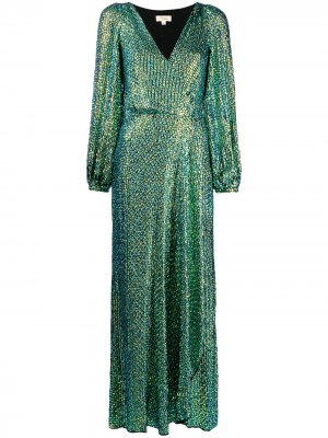 Платье Billie с запахом и пайетками Temperley London. Цвет: зеленый
