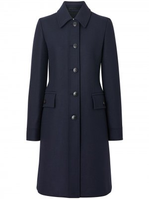 Двубортное кашемировое пальто Burberry. Цвет: синий