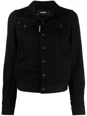 Джинсовая куртка с логотипом Icon Dsquared2. Цвет: черный