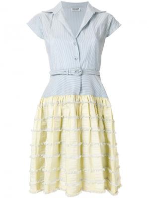 Платье миди с поясом William Vintage. Цвет: желтый