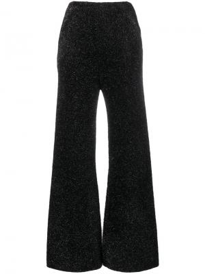 Блестящие брюки с широкими штанинами Sonia Rykiel. Цвет: черный