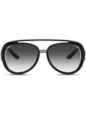 Солнцезащитные очки-авиаторы с монограммой Dolce & Gabbana Eyewear. Цвет: черный