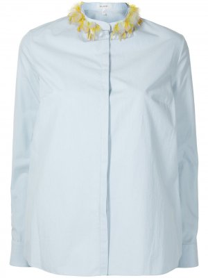 Рубашка с декорированным воротником-стойкой Delpozo. Цвет: синий