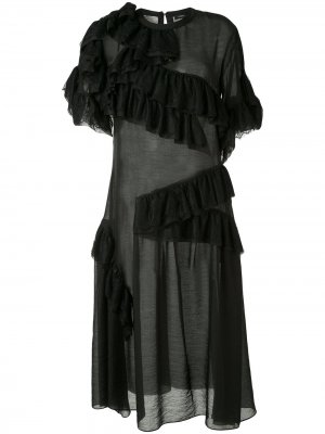 Платье миди с кружевом Goen.J. Цвет: черный