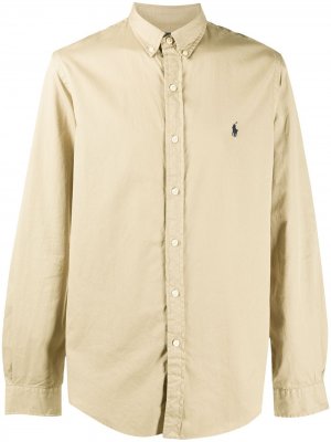 Рубашка с вышитым логотипом Polo Ralph Lauren. Цвет: нейтральные цвета