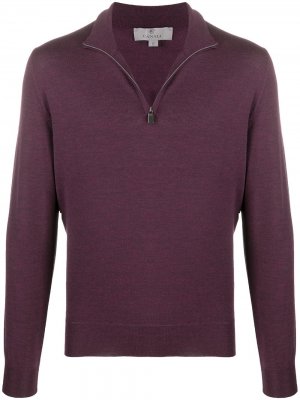 Пуловер с высоким воротником на молнии Canali. Цвет: фиолетовый