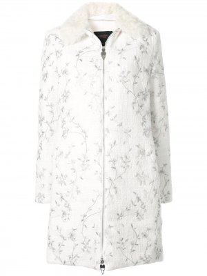 Пальто с цветочной вышивкой Giambattista Valli. Цвет: белый