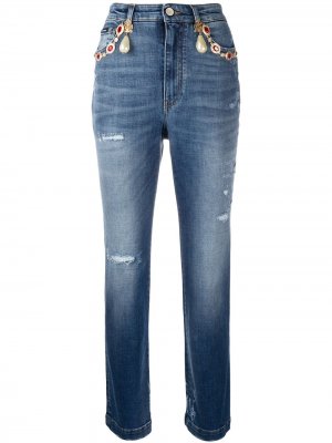 Укороченные джинсы с завышенной талией Dolce & Gabbana. Цвет: синий