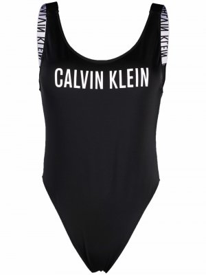 Купальник с U-образным вырезом и логотипом Calvin Klein Jeans. Цвет: черный