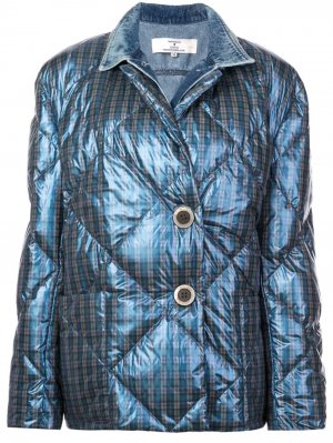 Дутая куртка в клетку Natasha Zinko. Цвет: синий
