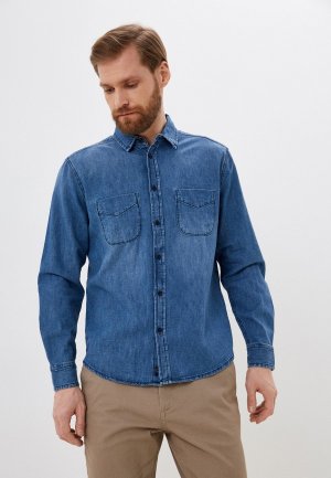 Рубашка джинсовая Sisley. Цвет: синий