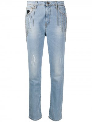 Декорированные джинсы с завышенной талией John Richmond. Цвет: синий