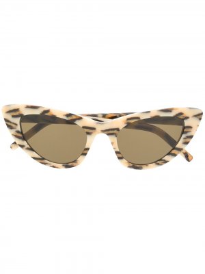 Солнцезащитные очки в оправе кошачий глаз Saint Laurent Eyewear. Цвет: нейтральные цвета