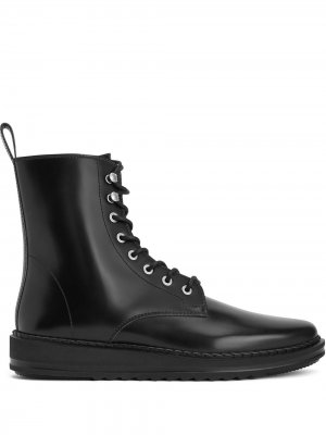 Ботинки в стиле милитари на шнуровке Giuseppe Zanotti. Цвет: черный