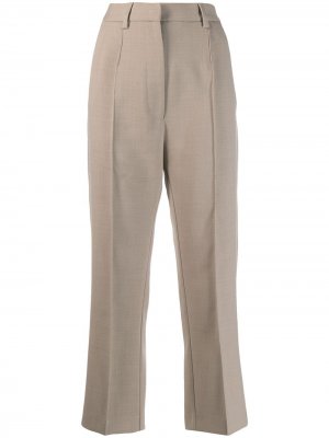 Укороченные брюки строгого кроя MM6 Maison Margiela. Цвет: нейтральные цвета