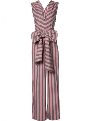 Комбинезон Wide Stripe Sleeveless Tome. Цвет: розовый и фиолетовый
