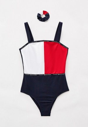 Купальник и резинка Tommy Hilfiger. Цвет: синий
