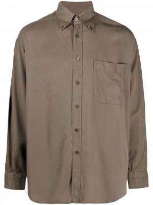 Рубашка lyocell с накладным карманом TOM FORD. Цвет: коричневый