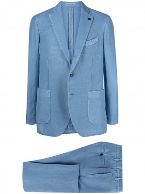 Костюм с однобортным пиджаком Gabriele Pasini. Цвет: синий