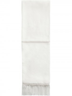 Бархатный шарф с бахромой Dolce & Gabbana. Цвет: белый
