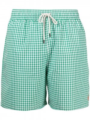 Плавки-шорты в клетку гингем Polo Ralph Lauren. Цвет: зеленый